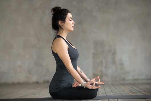 girl focucing Slow and Gentle Yoga for Seniors